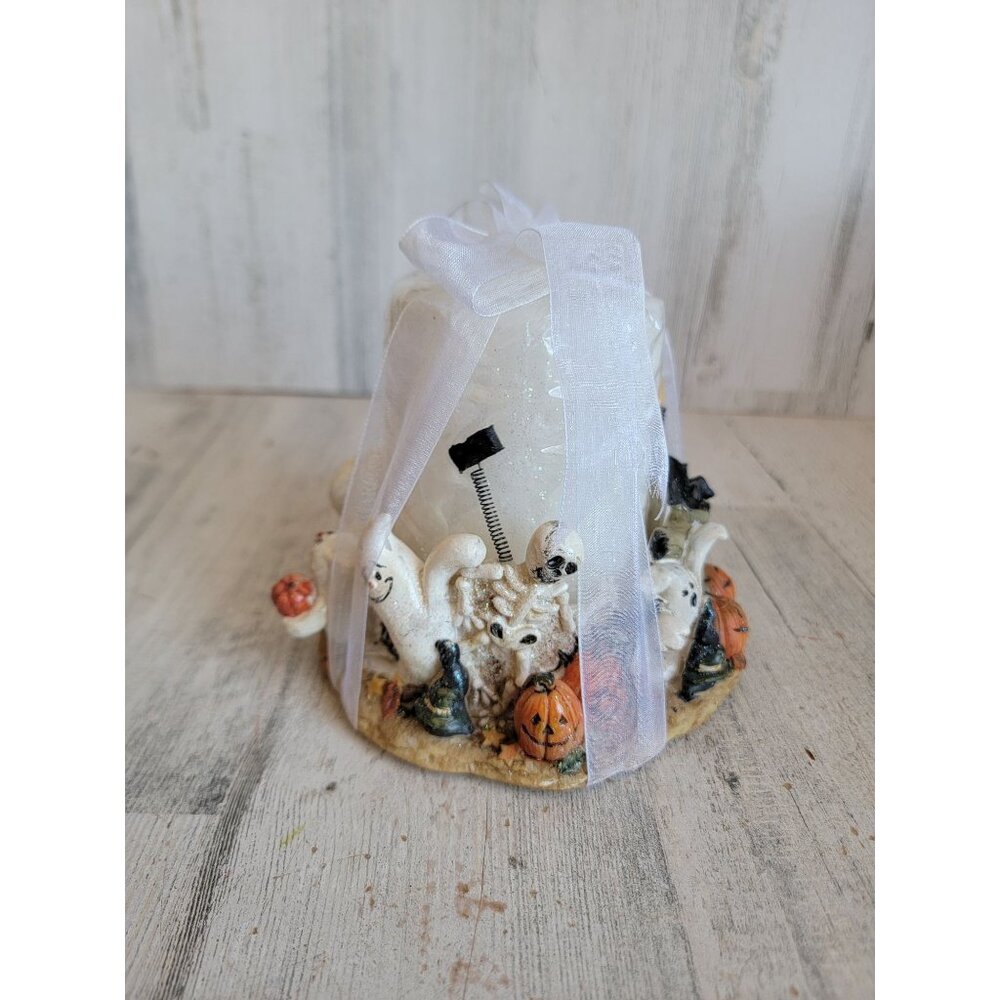 Vintage rustic pillar ghost candle Halloween‎ prop home decor